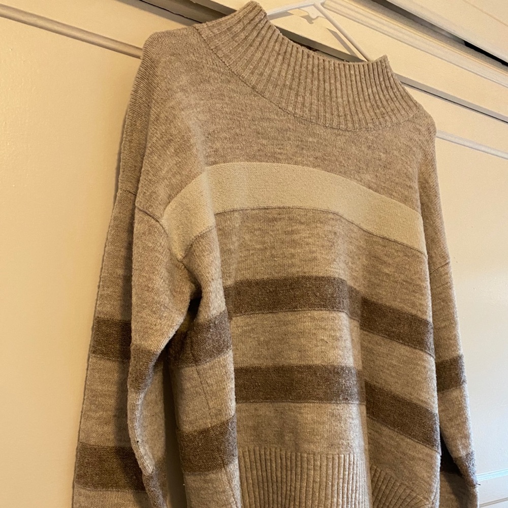 Striped turtleneck sweater
